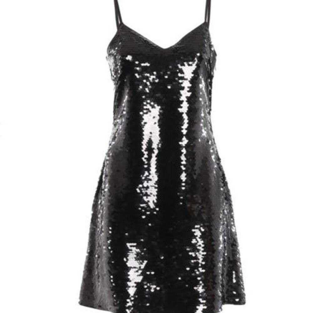 Michael kors black sequin slip mini dress. Large